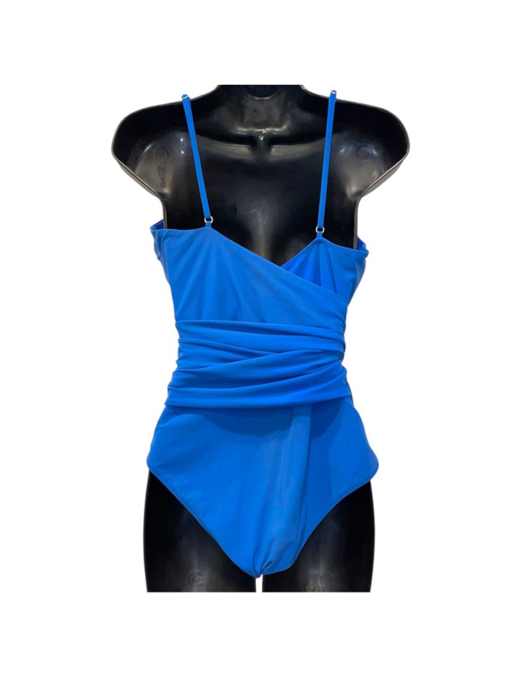 Stella McCartney Womens Size Large Timeless Basics Wrap One Piece Swimsuit Blue - Picture 5 of 14
